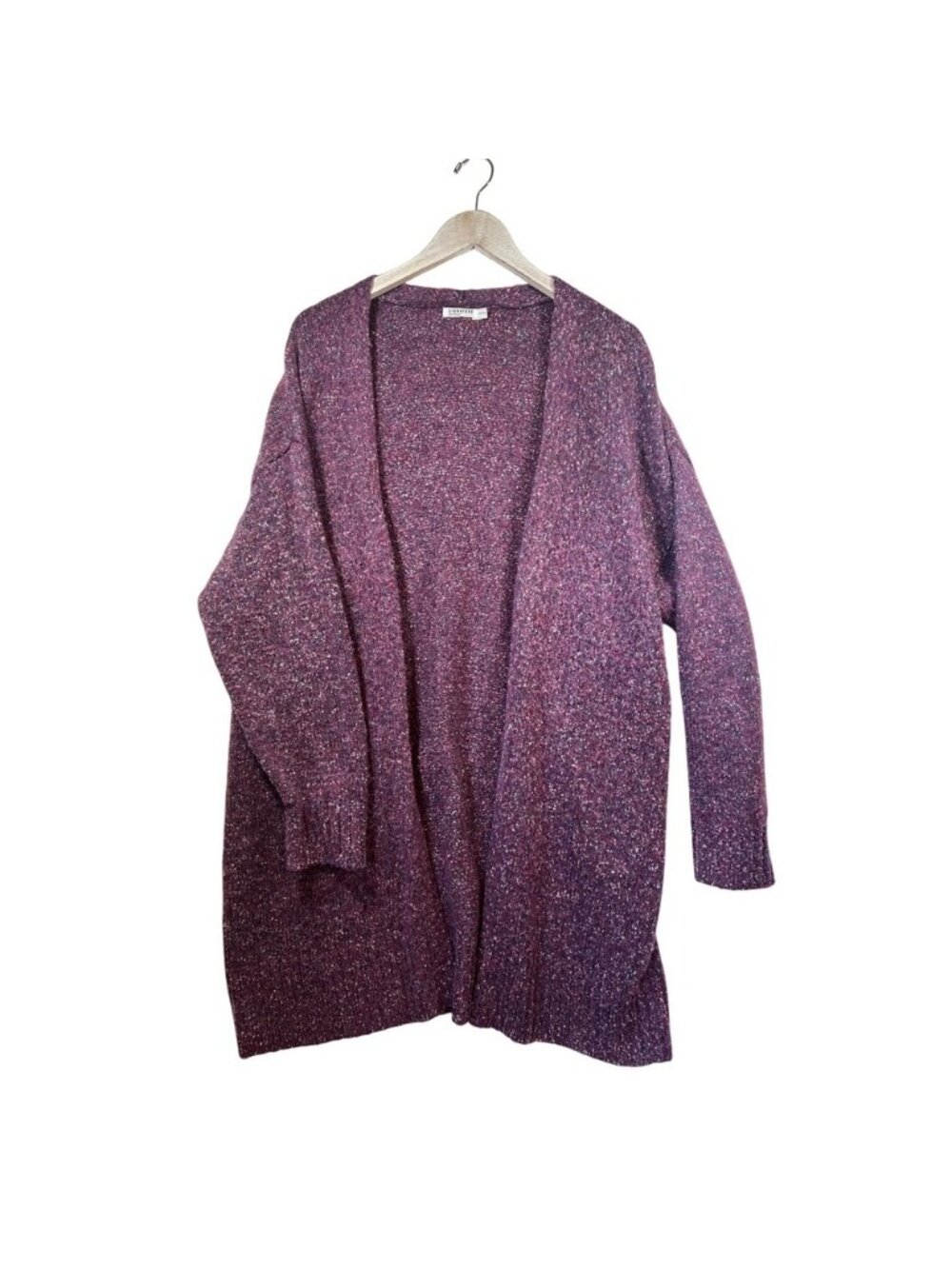 Signature Reitmans Womens XXL Purple Marled Knit Open Front Longline Cardigan